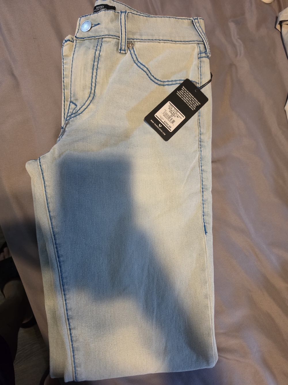 True Religion Men’s Straight Light Wash Jeans W30 L34 NEW WITH TAGS